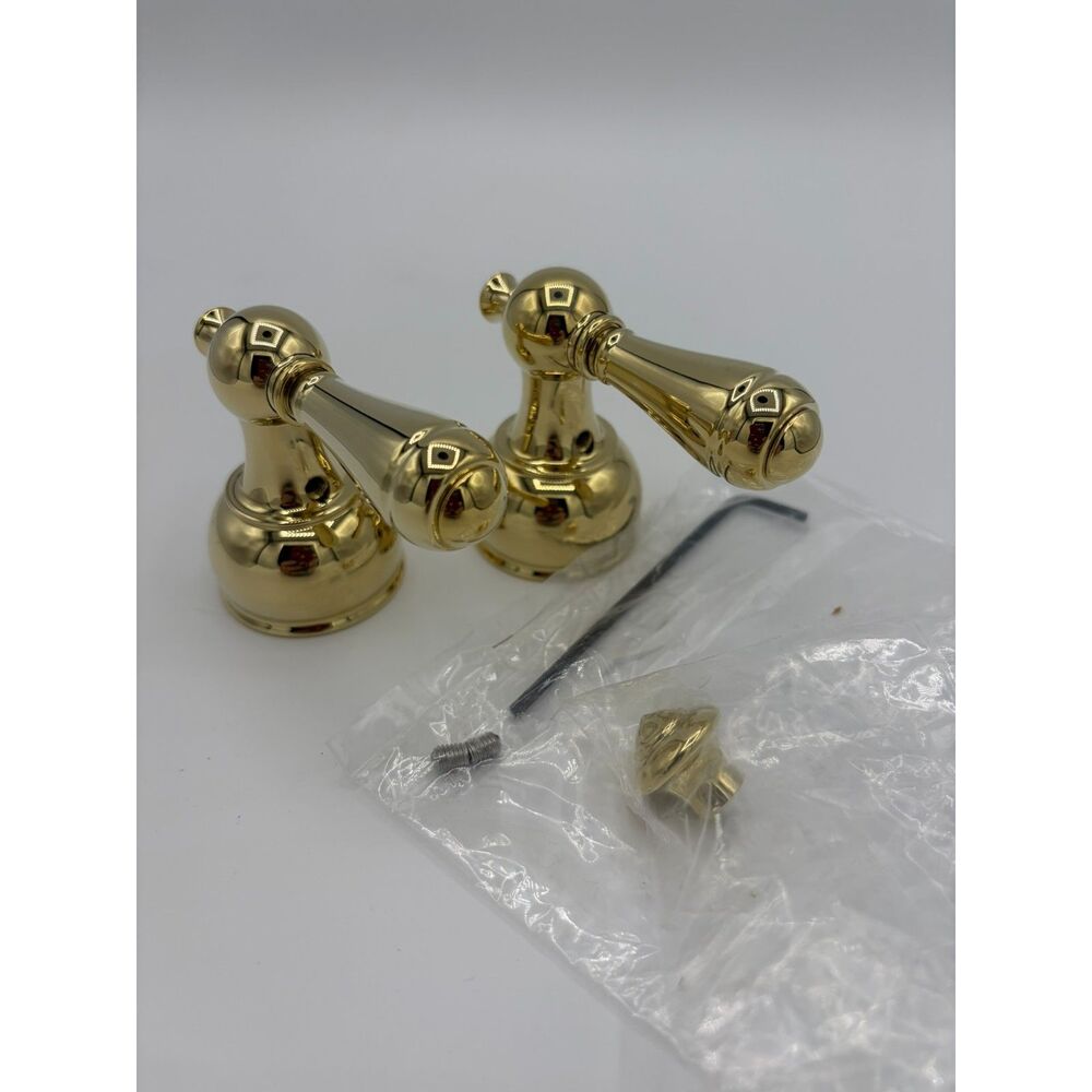 Delta Metal Lever Handle Sets in Brilliance Polished Brass, Models H215PB New - Picture 3 of 5
